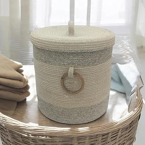 laundry basket jute cotton rope