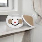 Santa Storage Basket with Lid 8x8"