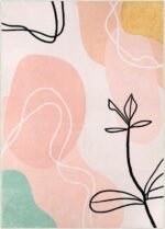 Modern Rug For Living Room | Best Kids Room Rug | Pink Rug - Image 3