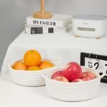 5 Pieces Storage Basket Sets Cotton Rope Woven Baskets for Organizing Small Round Basket Baby Nursery Bins | Fruit Baskets - Image 5
