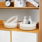 5 Pieces Storage Basket Sets Cotton Rope Woven Baskets for Organizing Small Round Basket Baby Nursery Bins | Fruit Baskets - Image 11