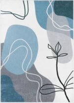 Modern Rug Blue For Living Room | Best Kids Room Rug | Handtufted Wool Rug - Image 3