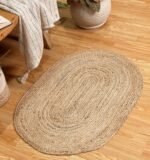 Farmhouse Jute Braid Oval Rug | Perfect as Doormat | Great for Porch, Kitchen, Meditation Mat, Study, dorms | 2x3 ft Artisanal Handcrafted Mat