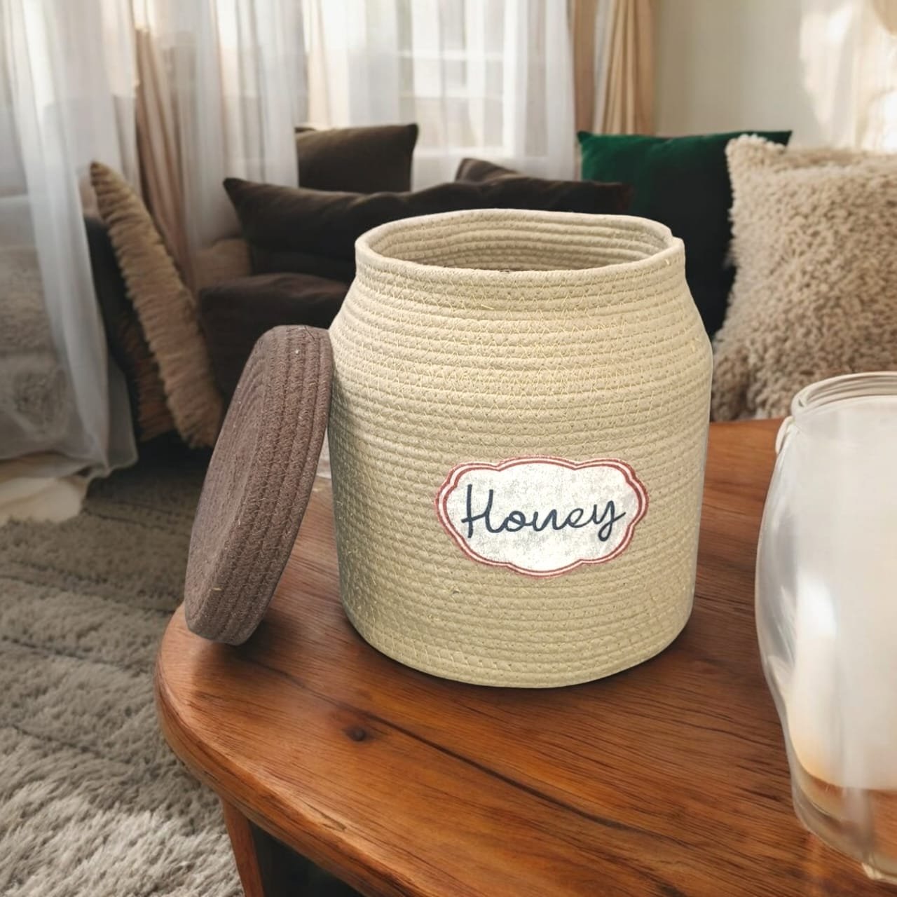 honey jute cotton storage basket honey jute cotton storage basket