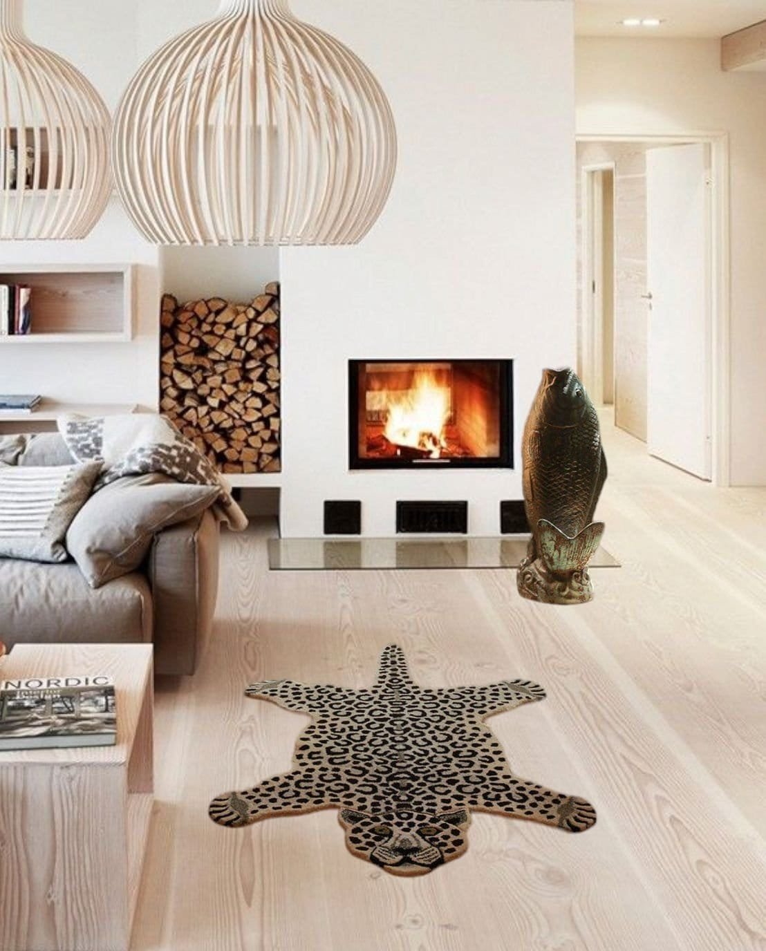 Photoroom-20240508_002235.jpg Snow Leopard Rug | Custom Rugs For Home Office | Handtufted Area Rug | Animal Rugs - Image 1