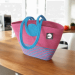 Discover the Modern Handmade Cotton Tote Bag in Pink and Blue
