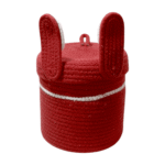 Handmade Bunny Cotton Rope Storage Basket – Neon & Red | 7x7 Inch | Eco-Friendly Organizer – Mr. Bunny - Image 6