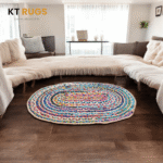 Reversible Farmhouse Chindi Rug 2'x3' Oval - Image 6