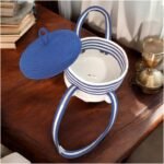 Nautical Stripe Multi-Purpose Storage Basket with Pom-Pom Handles – Coastal Home Organization