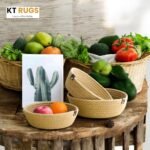 Cotton Rope Storage Bowls Set, Round Woven Bowls, 10/9.4/8.7 inch Diameter, 3.5/3/2.8 inch Height, Natural Beige