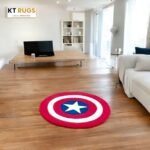 Captain America Shield Wool Rug – 80cm | Hand-Tufted Heroic Decor - Image 3