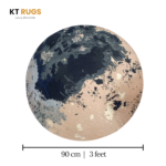 KT Rugs Luxury Affordable Round Rug – 90 cm (3 ft) – Premium Polypropylene Material – Abstract Splash Design in Blue, Beige & Grey – Modern Living Room, Bedroom & Office Decor - Image 2